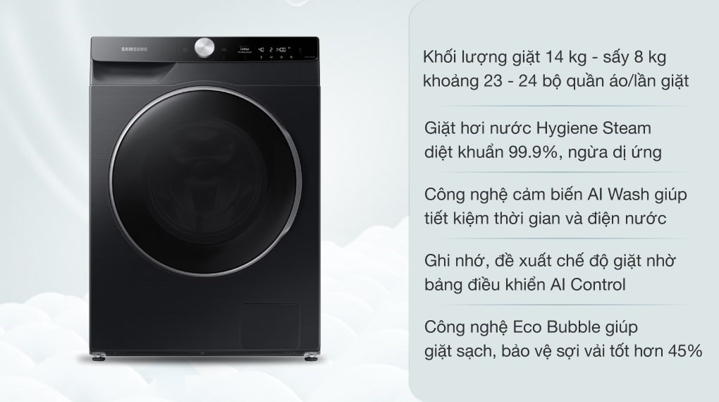 Máy giặt sấy Samsung AI Inverter 14kg WD14TP44DSB/SV - Ảnh 6