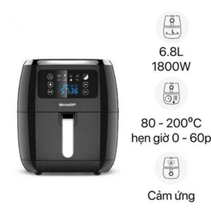 Nồi chiên không dầu Sharp 6.8 lít KF-AF68EPV-BK
