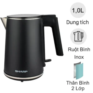 Bình đun siêu tốc Sharp 1 lít EKJ-10DVPS-BK