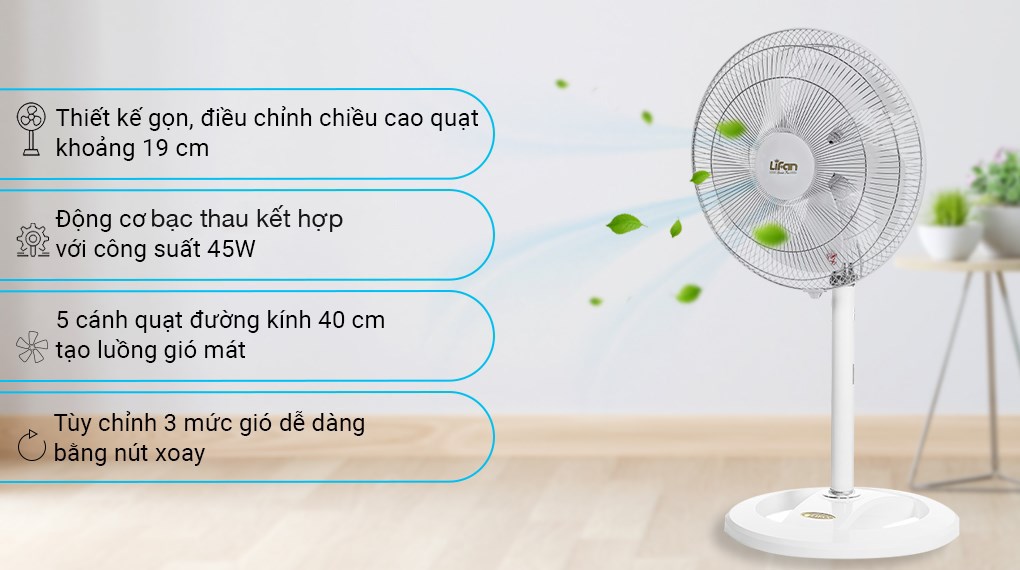 Quạt đứng Lifan 5 cánh Đ-616A 45W - Ảnh 7