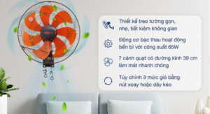 Quạt treo tường Senko 7 cánh TC1622 65W