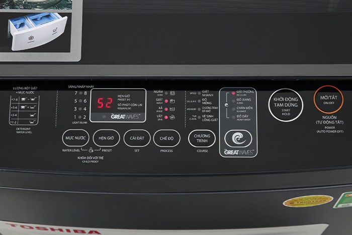 Máy giặt Toshiba 9kg AW-M1000FV(MK) - Ảnh 4