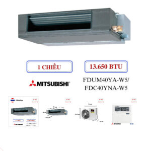 Điều hòa nối ống gió Mitsubishi Heavy 13.650BTU FDUM40YA-W5/FDC40YNA-W5 (điều khiển không dây)