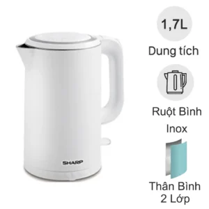 Bình đun siêu tốc Sharp 1.7 lít  EKJ-17EVPS-WH