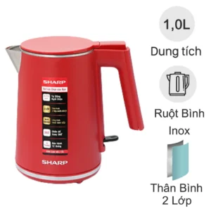 Bình đun siêu tốc Sharp 1 lít EKJ-10DVPS-RD