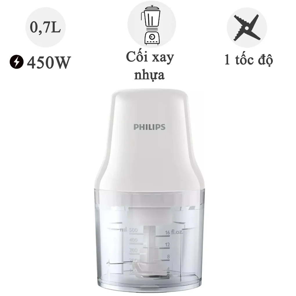 Máy xay thịt mini Philips 450W 0.5 lít HR1393