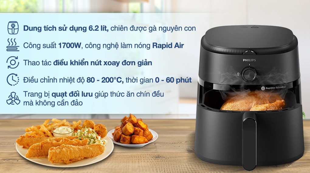 Nồi chiên không dầu Philips 6.2 lít NA130/00 - Ảnh 12