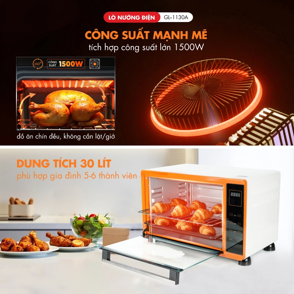 Lò nướng điện Gali 30L GL-1130A - Ảnh 3