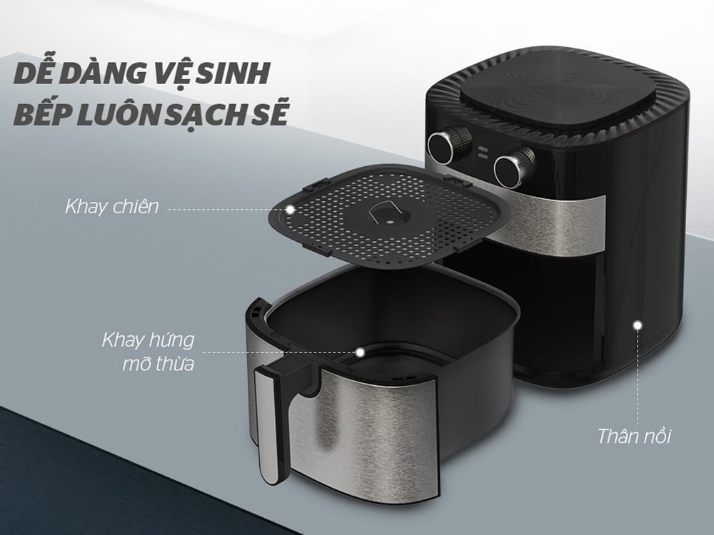 Nồi chiên không dầu Sunhouse 6 lít SHD4026 - Ảnh 3