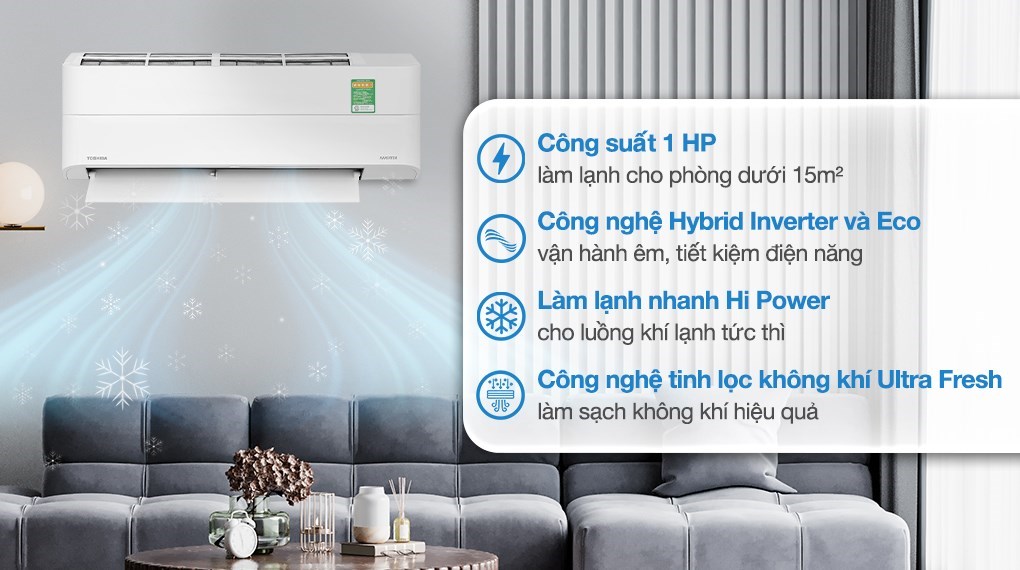 Máy lạnh Toshiba Inverter 1 HP RAS-H10P2KCVG-V - Ảnh 8