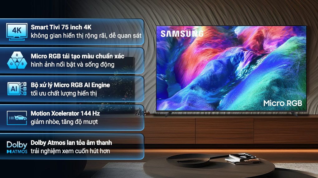 Smart tivi Micro RGB Samsung AI 4K 75 inch MRA75R85HA - Ảnh 6