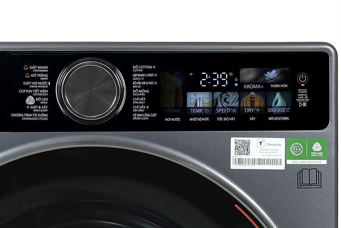 Máy giặt sấy Toshiba Inverter giặt 13 kg - sấy 8 kg TWD-T25BZP140MWV(MG) - Ảnh 4