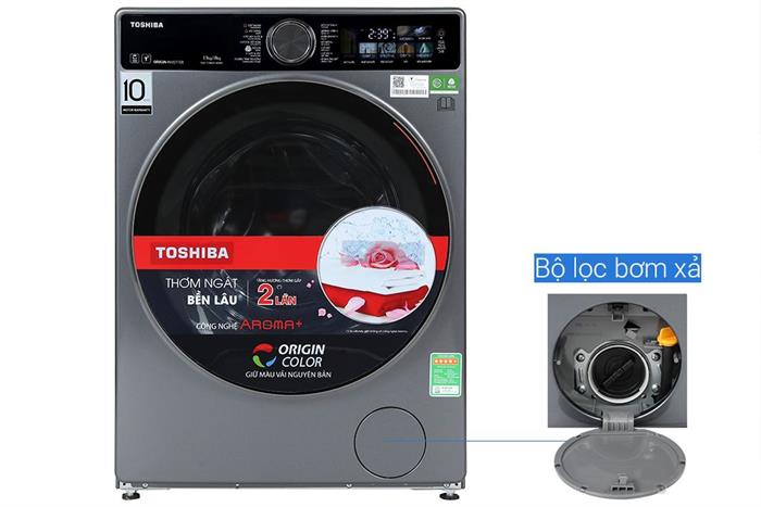 Máy giặt sấy Toshiba Inverter giặt 13 kg - sấy 8 kg TWD-T25BZP140MWV(MG) - Ảnh 6