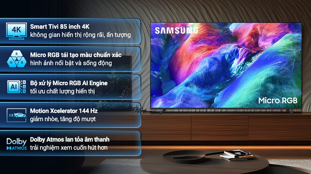 Smart Tivi Micro RGB Samsung AI 4K 85 inch MRA85R85HA - Ảnh 6