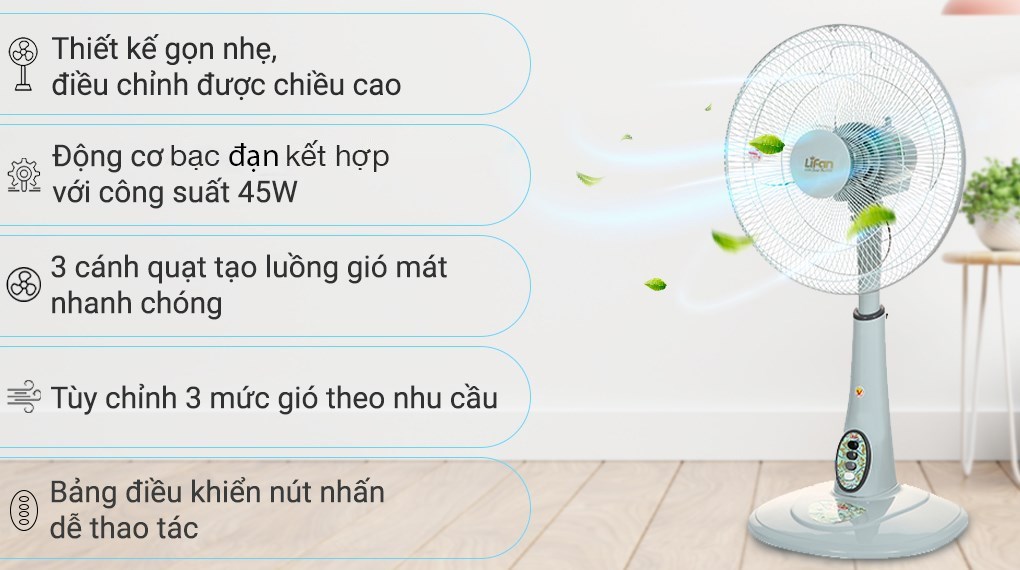 Quạt lửng Lifan 3 cánh 45W QL-216 - Ảnh 6