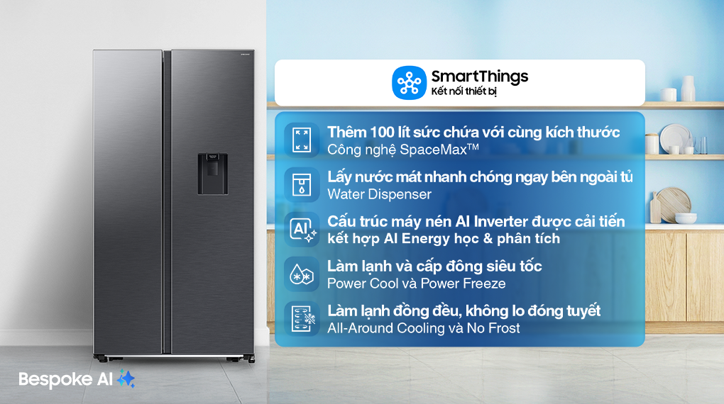Tủ lạnh Samsung Inverter 578 lít Side By Side RS57DG410EB4SV - Ảnh 7